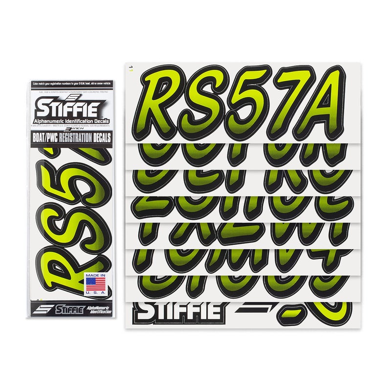 Stiffie WHIPLINE 3" Alpha-Numeric Registration Identification Numbers Stickers Decals for Boats & Personal Watercraft (Transparent/Black) - Image 2